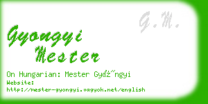 gyongyi mester business card
